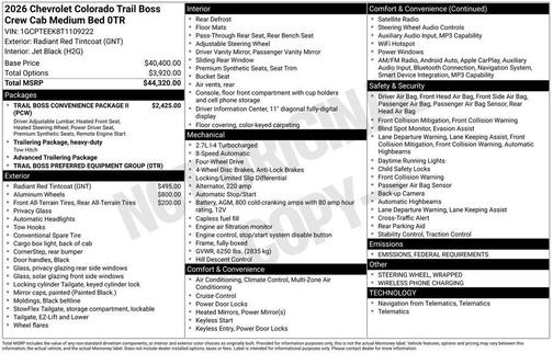 2026 Chevrolet Colorado Trail Boss