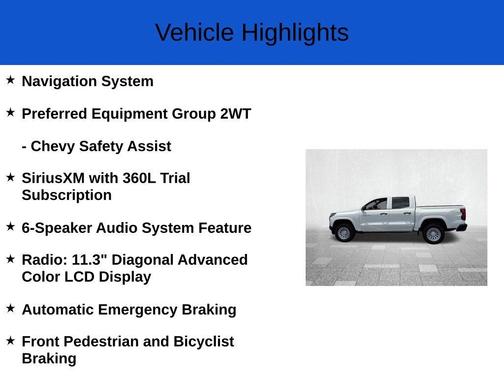 Summit White 2026 Chevrolet Colorado WT