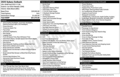 2025 Subaru Outback Base