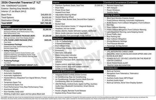 2026 Chevrolet Traverse LT