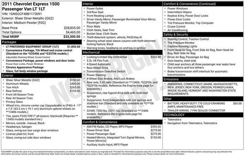 2011 Chevrolet Express 1500 LT