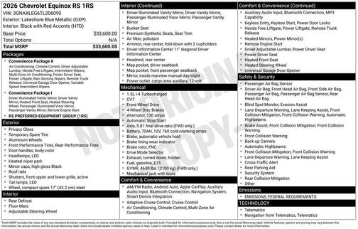 2026 Chevrolet Equinox RS