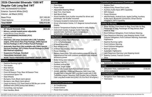 2026 Chevrolet Silverado 1500 WT