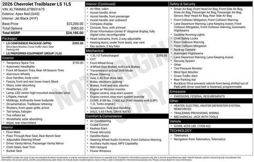 2026 Chevrolet Trailblazer LS