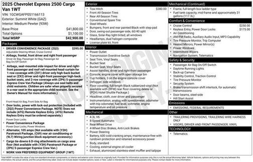 2025 Chevrolet Express 2500 Work Van