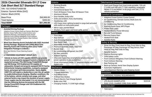 2026 Chevrolet Silverado EV LT