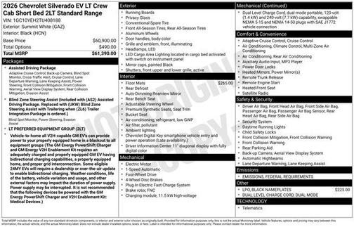 2026 Chevrolet Silverado EV LT
