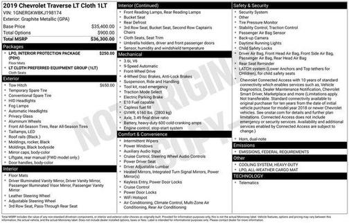 2019 Chevrolet Traverse LT Cloth