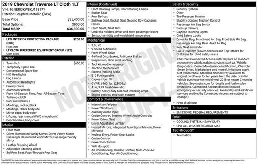 2019 Chevrolet Traverse LT Cloth