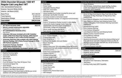 Summit White 2026 Chevrolet Silverado 1500 WT
