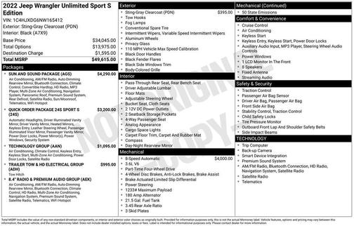 2022 Jeep Wrangler Unlimited Sport