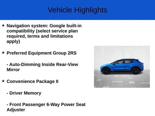 Rip Tide Blue 2026 Chevrolet Equinox EV RS