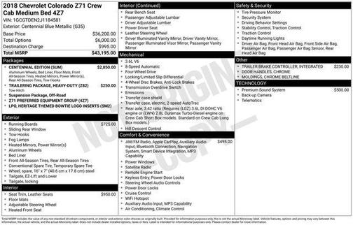 2018 Chevrolet Colorado Z71