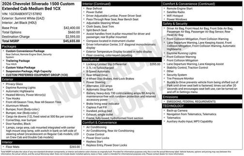 2026 Chevrolet Silverado 1500 Custom