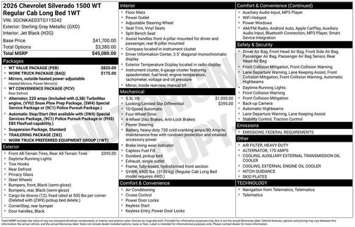 2026 Chevrolet Silverado 1500 WT