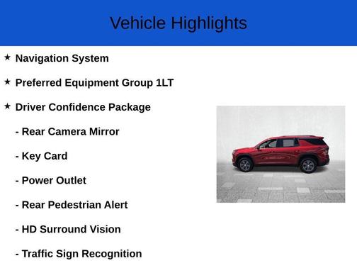 Radiant Red 2026 Chevrolet Traverse LT