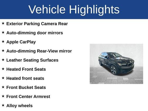 Onyx Black Metallic 2024 Volvo XC40 B5 Plus Bright Theme