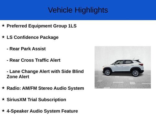Summit White 2026 Chevrolet Trailblazer LS