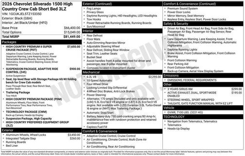 2026 Chevrolet Silverado 1500 High Country
