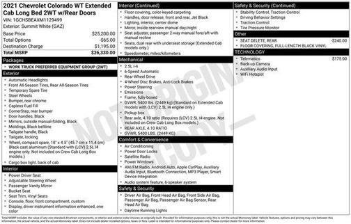 2021 Chevrolet Colorado WT