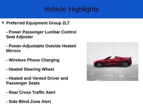 2026 Chevrolet Corvette Stingray w/2LT
