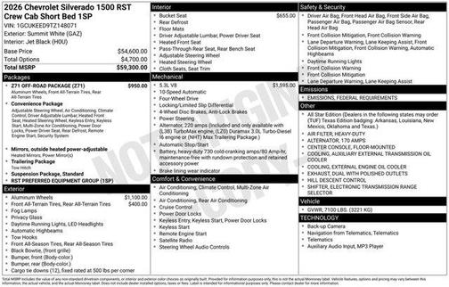 2026 Chevrolet Silverado 1500 RST