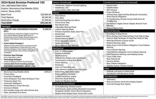 Moonstone Gray Metallic 2024 Buick Envision Preferred