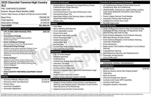 2025 Chevrolet Traverse High Country