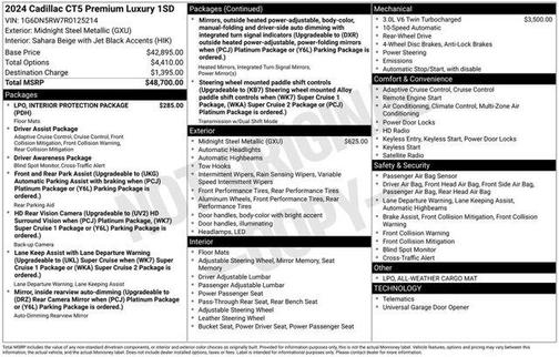 2024 Cadillac CT5 Premium Luxury RWD