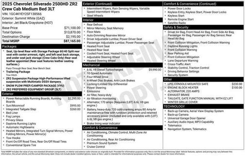 Summit White 2025 Chevrolet Silverado 2500 ZR2