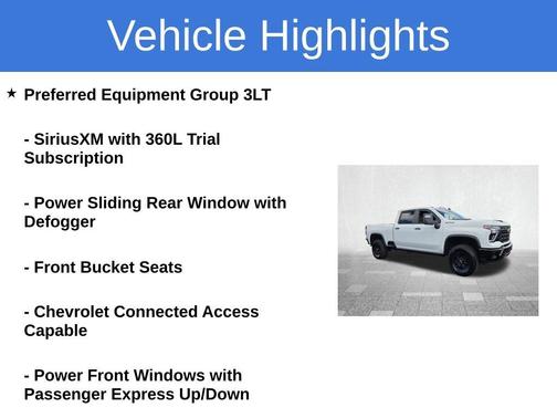 Summit White 2025 Chevrolet Silverado 2500 ZR2