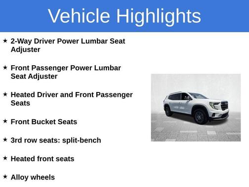 Summit White 2025 GMC Acadia Elevation