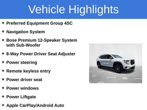 Summit White 2025 GMC Acadia Elevation