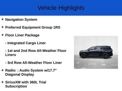 Mosaic Black Metallic 2026 Chevrolet Traverse RS