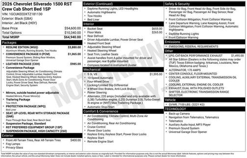 2026 Chevrolet Silverado 1500 RST