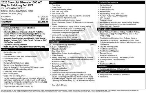 2026 Chevrolet Silverado 1500 WT