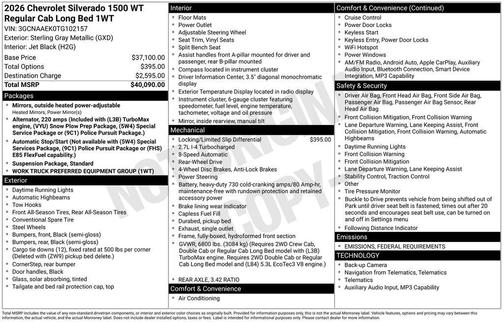 2026 Chevrolet Silverado 1500 WT