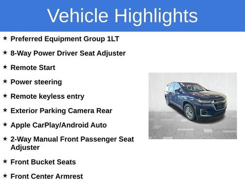 Northsky Blue Metallic 2023 Chevrolet Traverse LT Cloth
