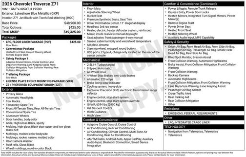 2026 Chevrolet Traverse Z71