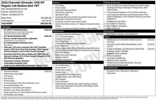 2026 Chevrolet Silverado 1500 WT