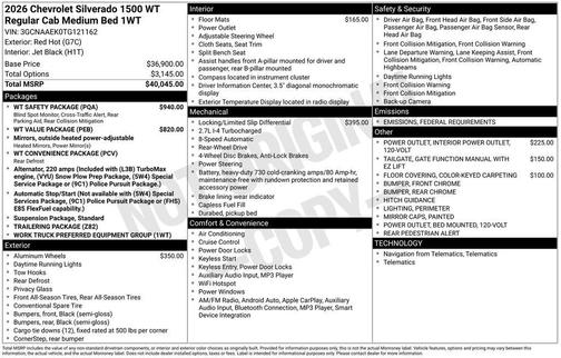 2026 Chevrolet Silverado 1500 WT