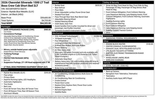 2026 Chevrolet Silverado 1500 LT Trail Boss