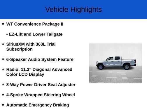 Summit White 2026 Chevrolet Colorado WT