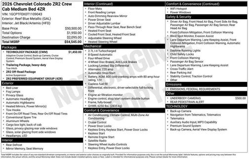 2026 Chevrolet Colorado ZR2
