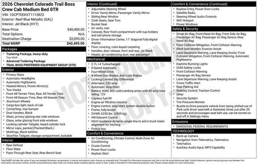 2026 Chevrolet Colorado Trail Boss