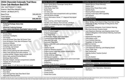 2026 Chevrolet Colorado Trail Boss