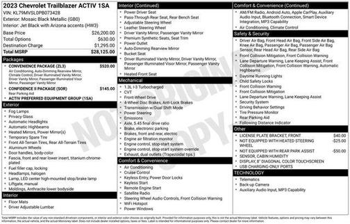 Mosaic Black Metallic 2023 Chevrolet Trailblazer ACTIV