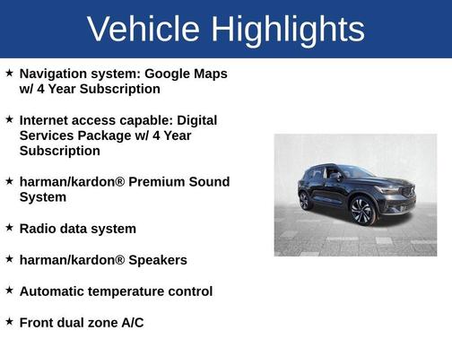 Onyx Black Metallic 2025 Volvo XC40 B5 Ultra Dark Theme