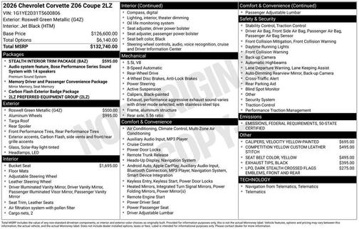 2026 Chevrolet Corvette Z06