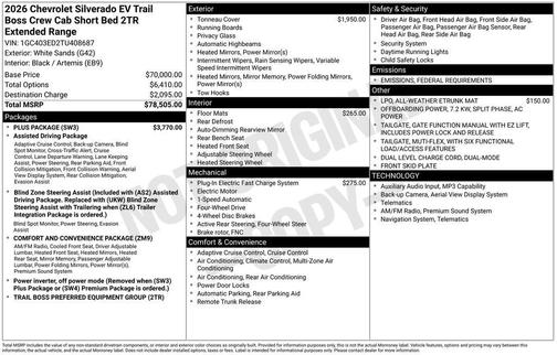 2026 Chevrolet Silverado EV Trail Boss